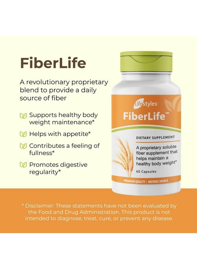 Intra Lifestyles FiberLife Supplement - Soluble Fiber for Digestive Health & Cholesterol Support with Konjac, Guar Gum, Xanthan Gum, and Cinnamon - Made in Canada - 60 Capsules - Image 2