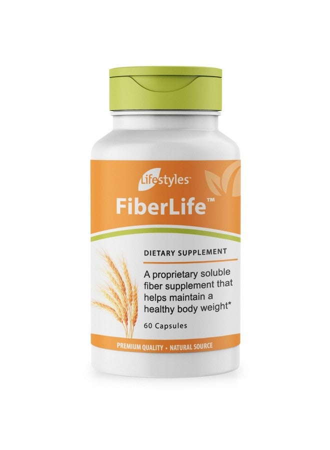 Intra Lifestyles FiberLife Supplement - Soluble Fiber for Digestive Health & Cholesterol Support with Konjac, Guar Gum, Xanthan Gum, and Cinnamon - Made in Canada - 60 Capsules - Image 1