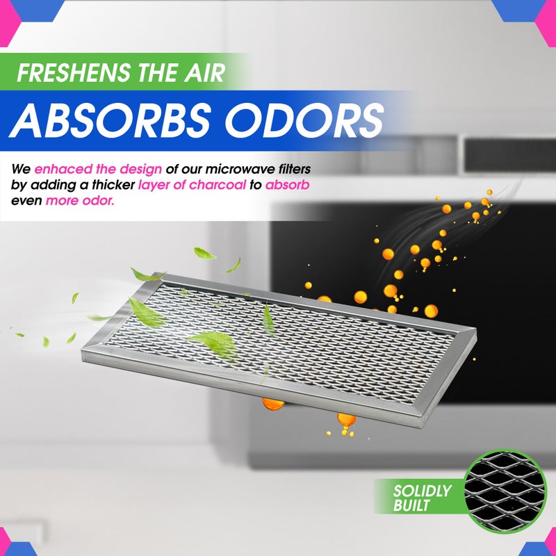 Bagean Microwave Filter Replacement 8.67"" X 3.95"" For Jx81H Wb02X10956 Ge Microwave Charcoal Filter - Fits Samsung Carbon Filter - Freshens And Filters Kitchen Air In Over-The-Range Oven Stove Fan (2-Pack) - Image 4