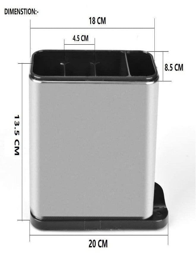 2heet Kitchen Sink Cutlery Organizer, Stainless Steel Drainer Caddy with Removable Divider, Utensil Holder - Image 3
