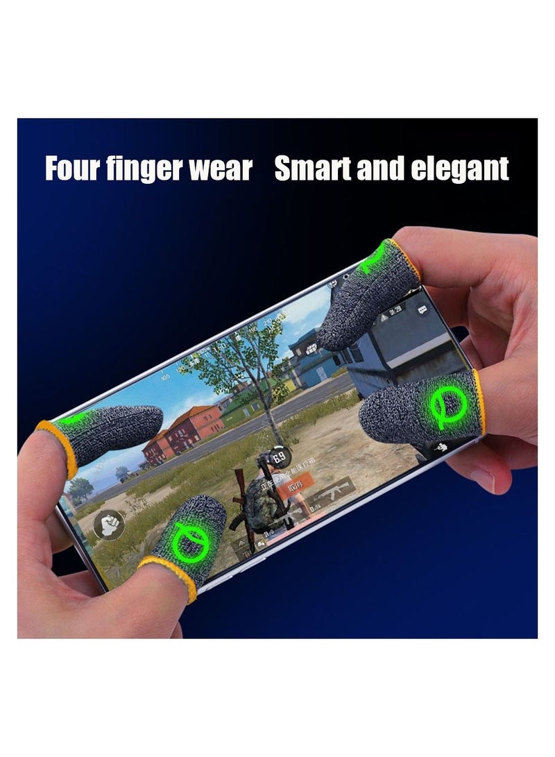 فليلي 2 قطعة كم إصبع للألعاب المحمولة أصفر / أسود - Image 2