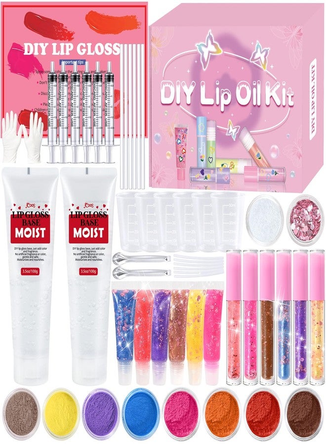 JUYRLE Lip Gloss Making Kit- DIY Fun Lip Gloss Kit, Make Your Own Lipgloss with Moisturizing Lip Gloss Base, Pigments, Tubes, DIY Lipstick Set, Lip Gloss Set for Teens, Christmas Gift for Girls Women - Image 1