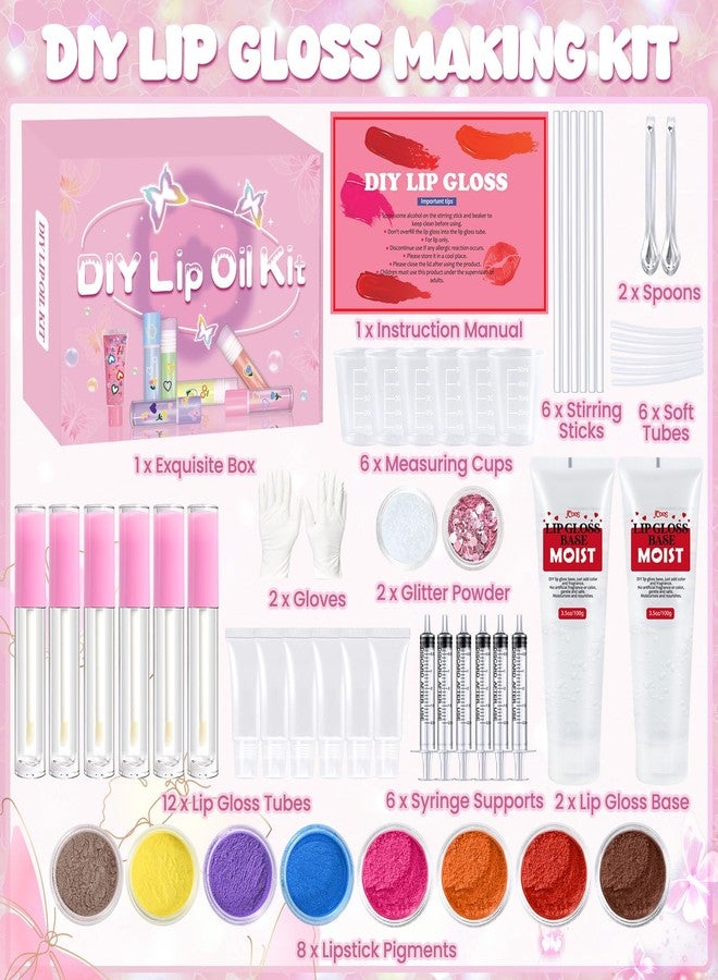 JUYRLE Lip Gloss Making Kit- DIY Fun Lip Gloss Kit, Make Your Own Lipgloss with Moisturizing Lip Gloss Base, Pigments, Tubes, DIY Lipstick Set, Lip Gloss Set for Teens, Christmas Gift for Girls Women - Image 2