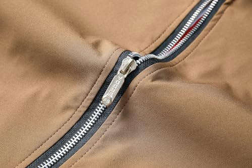 URBANFIND Men's Slim Fit Lightweight Sportswear Jacket Casual Bomber Jacket US 2XL Coffee - Image 2
