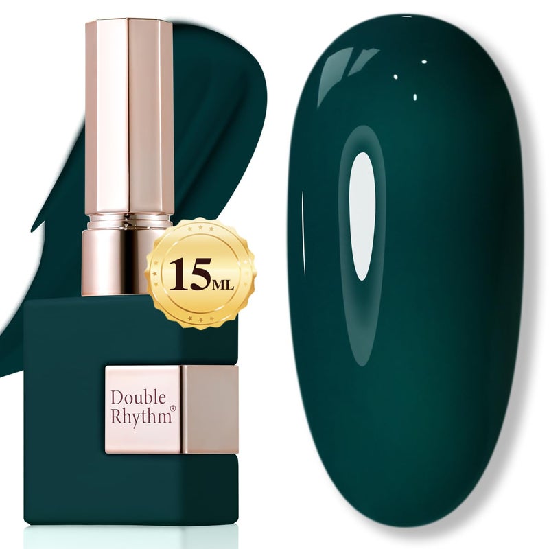 Double Rhythm 15ML Gel Polish Pure Sheer Same Color Same Bottle Soak Off Gel Polish Art Manicure Salon DIY at Home for Women (Deep Green-A1460) - Image 1