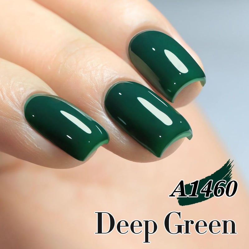 Double Rhythm 15ML Gel Polish Pure Sheer Same Color Same Bottle Soak Off Gel Polish Art Manicure Salon DIY at Home for Women (Deep Green-A1460) - Image 5
