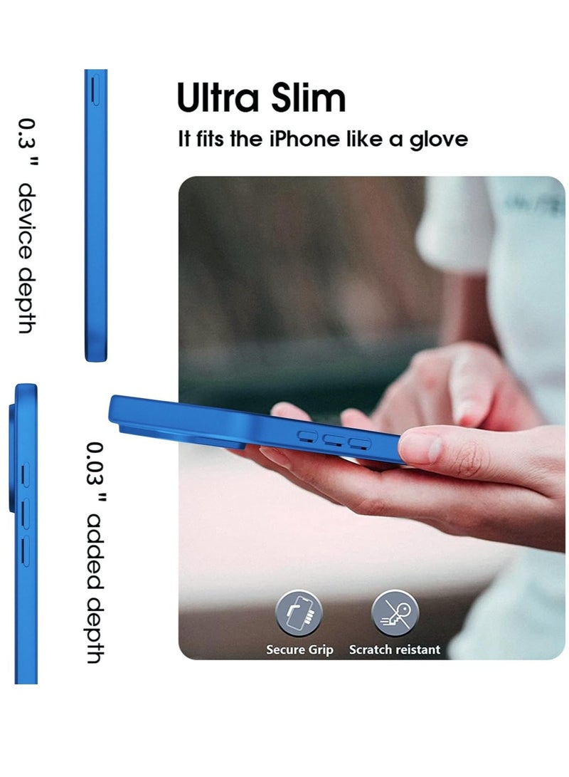 iPhone 16 Pro Max Blue Case – Ultra-Thin Matte Cover with Camera Lens and Screen Protectors, Soft Touch Anti-Scratch Shockproof Slim Design - Image 4