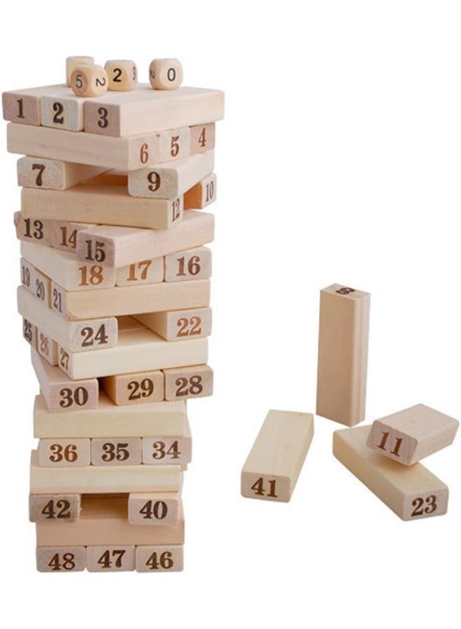 ECVV Wooden Children 48 Pieces Layered Building Blocks - Number Wooden Building Block Cubes | Educational Learning Study Toy Gifts - Image 2