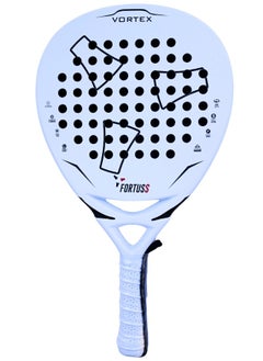 FORTUSS Padel Tennis Racket - Full Carbon Fiber - 3D Surface With Light Eva Memory Flex Foam Core - Padel Racquet - Hybrid Teardrop Paddle Racket With Bag Included (White)  - Image 1