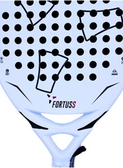 FORTUSS Padel Tennis Racket - Full Carbon Fiber - 3D Surface With Light Eva Memory Flex Foam Core - Padel Racquet - Hybrid Teardrop Paddle Racket With Bag Included (White)  - Image 5