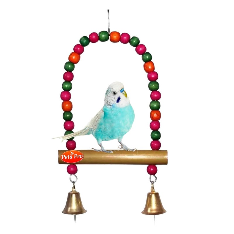 Pets Pro Bird C Swing Toys for Birds Budgies, Cockatiels, Conures, Finches, Budgie, Macaws, Parrots, Love Birds, Cage Hanging Chew Toys | Bird Hanging Swing Toys for Cage - Image 1