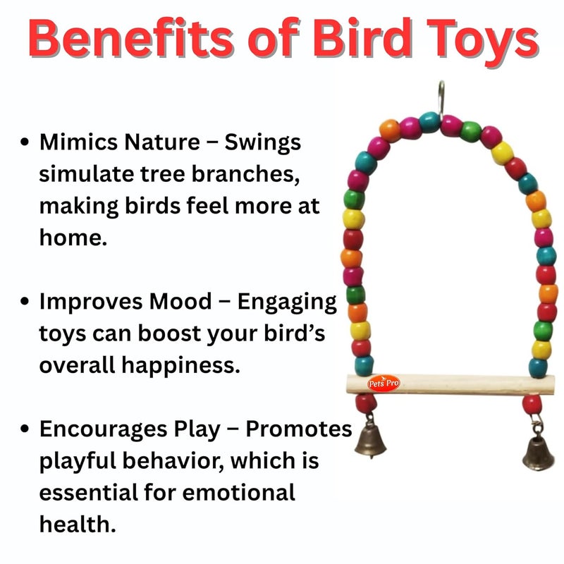 Pets Pro Bird C Swing Toys for Birds Budgies, Cockatiels, Conures, Finches, Budgie, Macaws, Parrots, Love Birds, Cage Hanging Chew Toys | Bird Hanging Swing Toys for Cage - Image 5