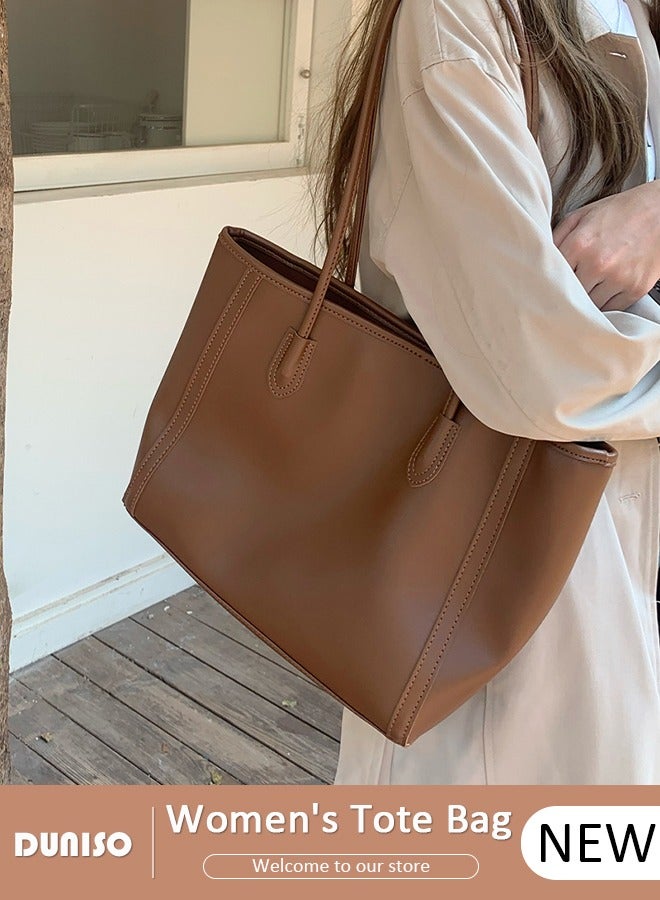 DUNISO Women's Shoulder Tote Bag Faux Leather Handbag For Women Large Capacity Bucket Bag Fashionable Travel Messenger Shoulder Bag For Ladies Girls College Students - Image 1