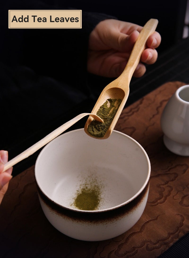 Matcha Tea Set, 6Pcs Matcha Whisk Set, Traditional Handmade Matcha Tea Tool, Include Matcha Bowl, Bamboo Matcha Whisk, Whisk Holder, Stainless Steel Tea Sifter, 2 Bamboo Scoop - Image 3