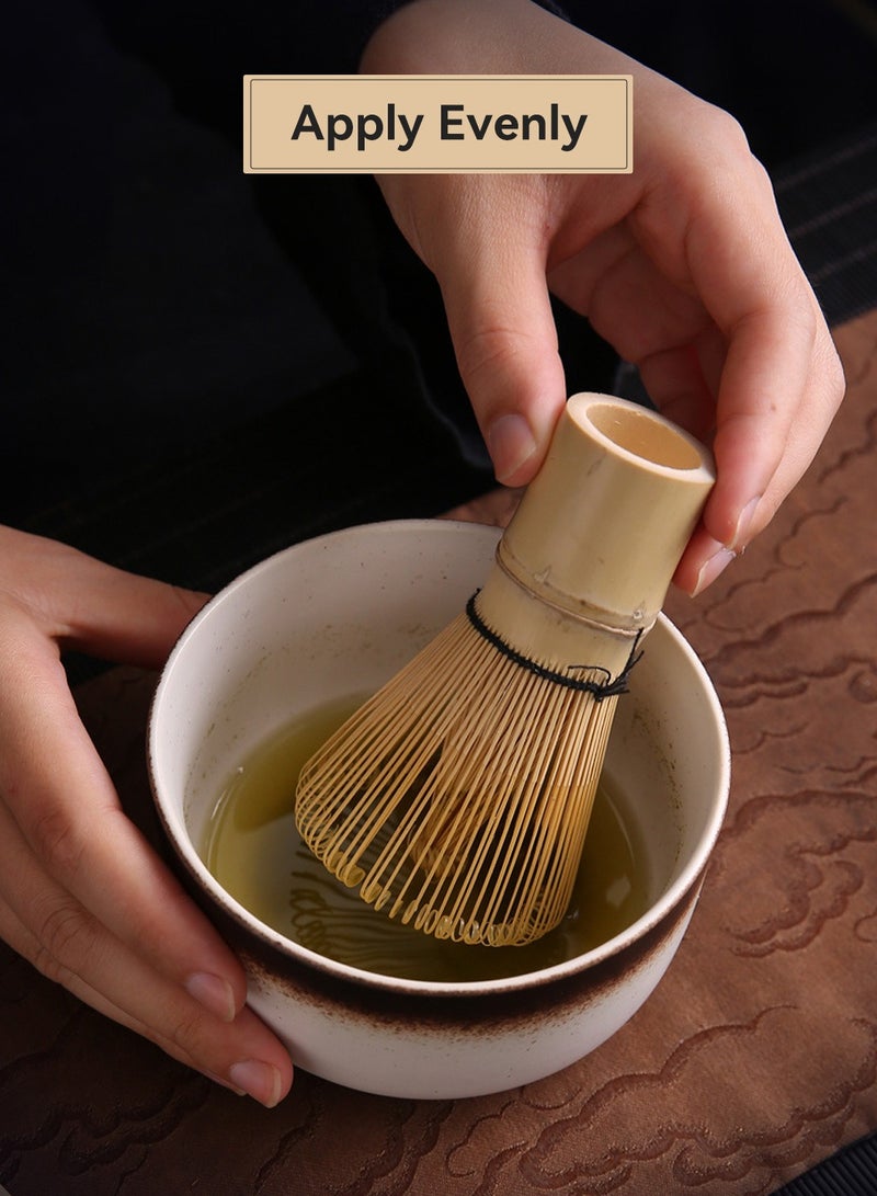 Matcha Tea Set, 6Pcs Matcha Whisk Set, Traditional Handmade Matcha Tea Tool, Include Matcha Bowl, Bamboo Matcha Whisk, Whisk Holder, Stainless Steel Tea Sifter, 2 Bamboo Scoop - Image 4