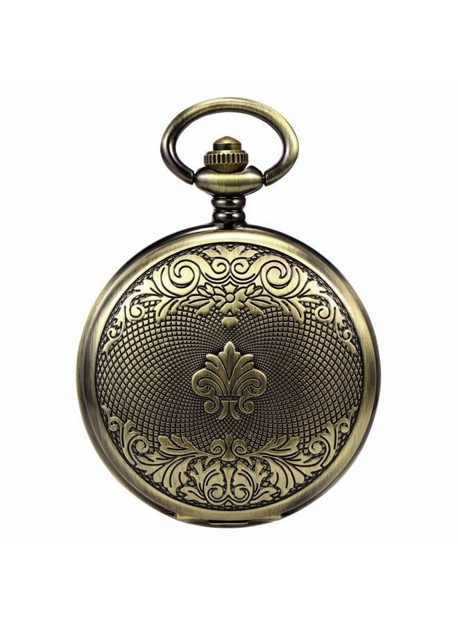 Treeweto Antique Dragon Mechanical Skeleton Pocket Watch with Chain - Image 4