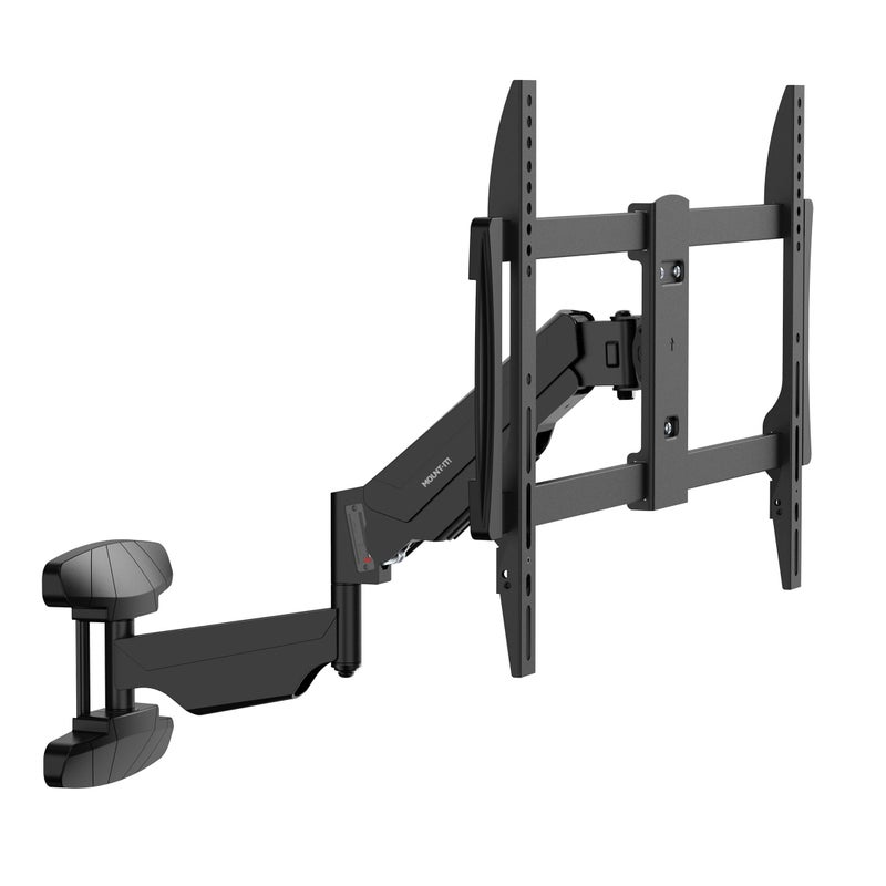 Mount-It! Pull Down TV Mount, Drop Down Wall Mount with Gas Spring Arm, Height-Adjustable TV Mount for 37-80 Inch TVs, Full Motion Swivel Tilt Bracket for Fireplace, Fits VESA 600x400, Up to 88 lbs - Image 1