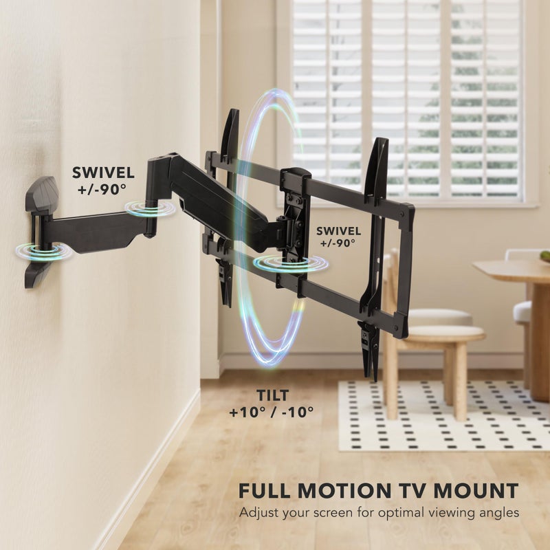 Mount-It! Pull Down TV Mount, Drop Down Wall Mount with Gas Spring Arm, Height-Adjustable TV Mount for 37-80 Inch TVs, Full Motion Swivel Tilt Bracket for Fireplace, Fits VESA 600x400, Up to 88 lbs - Image 4