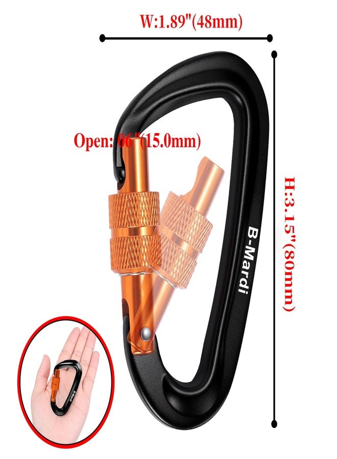 B-Mardi Carabiner Clips Heavy Duty 12kN (2697 lbs)-Lightweight Locking Carabiners for Camping, Hiking, Hammock, Dog Leash Harness, Outdoor and Gym etc, Keychains& Utility ﻿ - Image 2