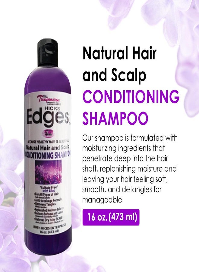 Hicks Edges Natural Hair and Scalp Conditioning Shampoo with Lilac - 16 oz - Image 2