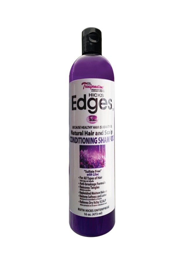 Hicks Edges Natural Hair and Scalp Conditioning Shampoo with Lilac - 16 oz - Image 1