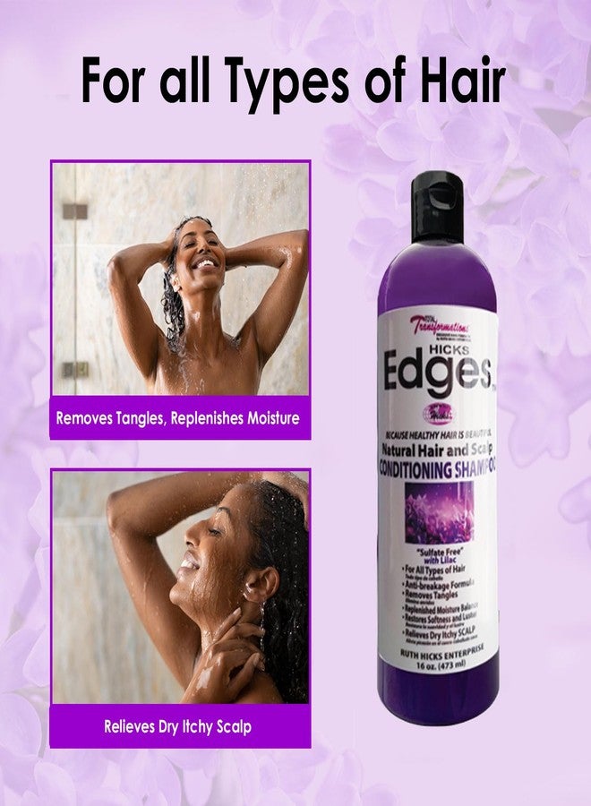 Hicks Edges Natural Hair and Scalp Conditioning Shampoo with Lilac - 16 oz - Image 4