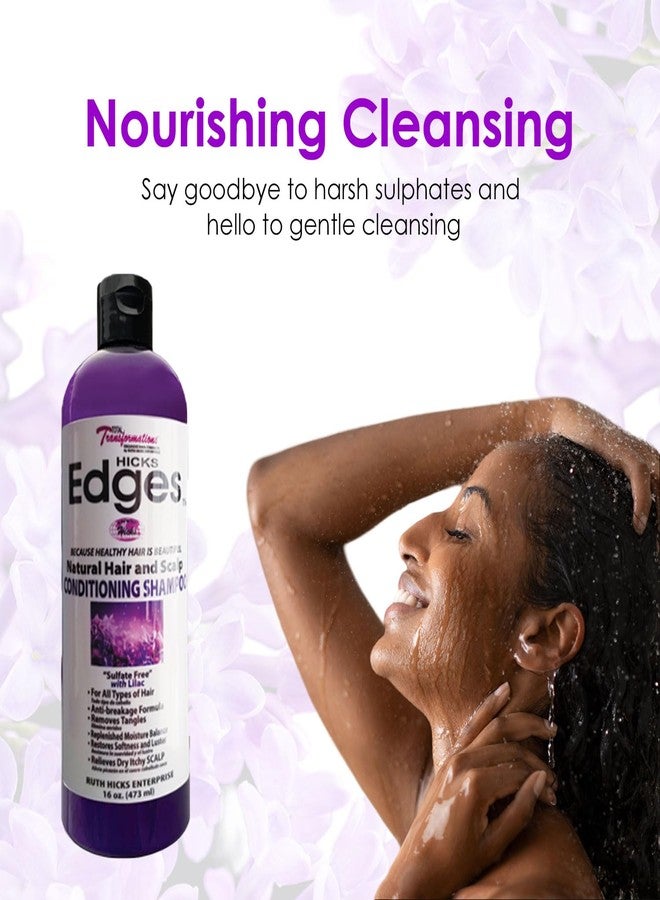 Hicks Edges Natural Hair and Scalp Conditioning Shampoo with Lilac - 16 oz - Image 3