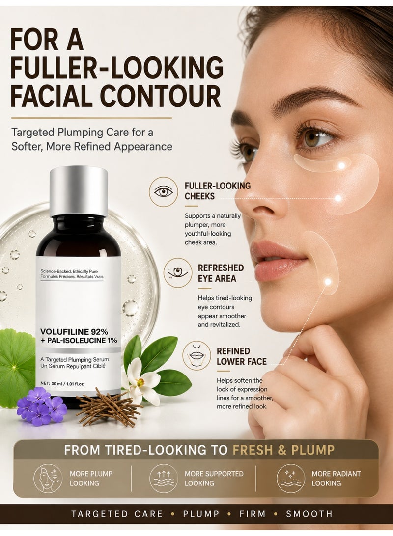 Volufiline 92% + Pal-Isoleucine 1% Plumping Serum – Skin Density & Firming Booster for Hollow Cheeks, Under Eyes & Marionette Lines – Lightweight Nourishing Face Serum, 30ml - Image 4
