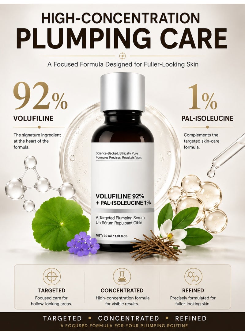 Volufiline 92% + Pal-Isoleucine 1% Plumping Serum – Skin Density & Firming Booster for Hollow Cheeks, Under Eyes & Marionette Lines – Lightweight Nourishing Face Serum, 30ml - Image 5