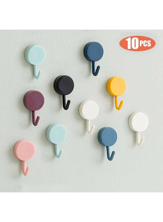 10pcs Self Adhesive Wall Hook Key Storage Hanger Coat Bag Bathroom Door Kitchen Towel Hanger Hooks Home Wall Storage Accessories 