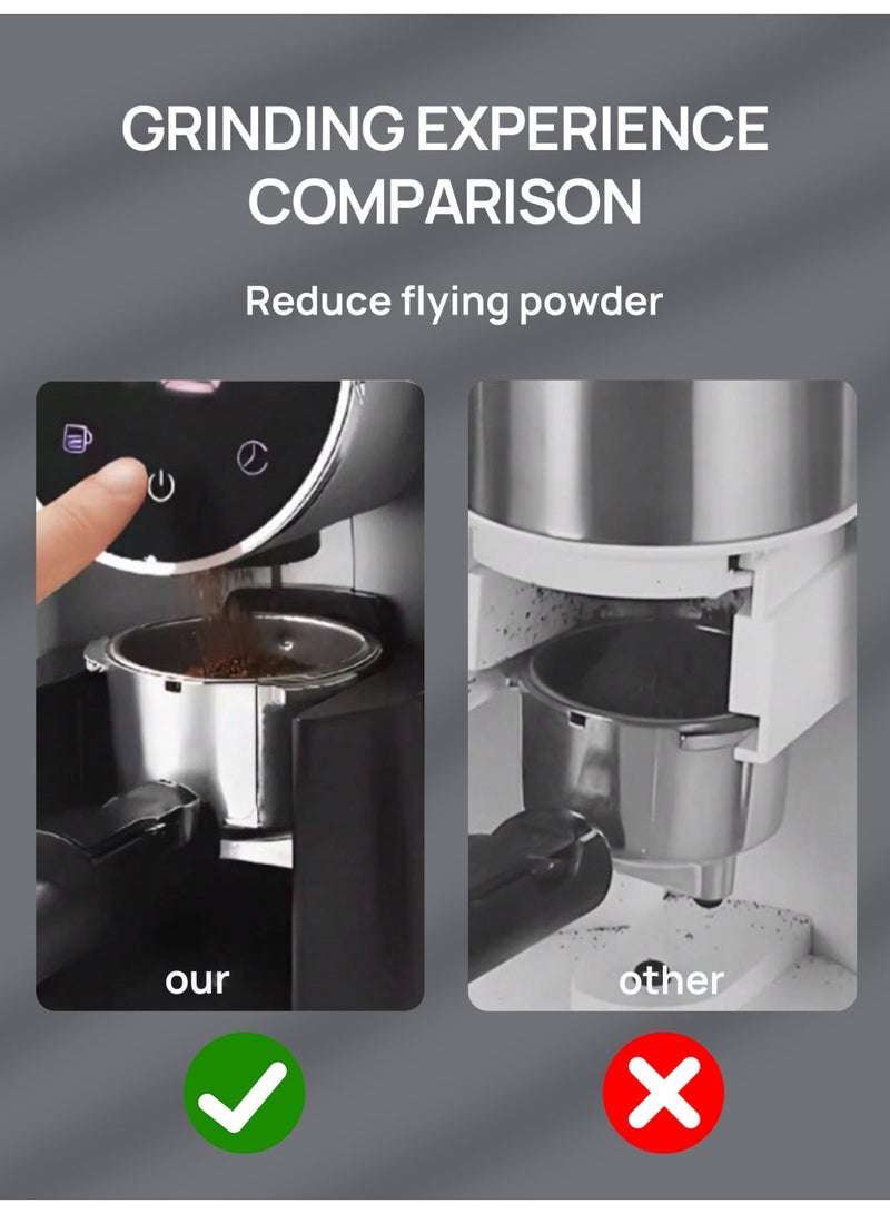 بريتيل مطحنة قهوة كهربائية V60 ذات شفرات قابلة للتعديل مع 25 إعدادًا دقيقًا للطحن مزودة بشاشة عرض الوقت والعد التنازلي لون أسود بقوة 150 واط مناسبة للتقطير والضغط الفرنسي والقهوة الباردة - Image 4