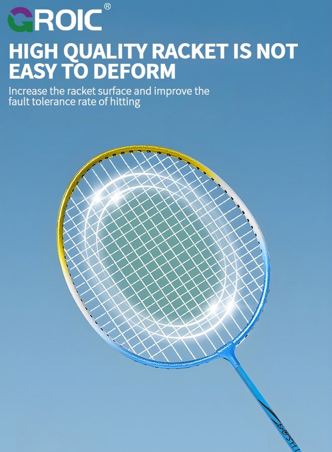 GROIC Badminton Racket Set, Lightweight Professional Badminton Racket Set for Adult and Children, Including 2 Rackets, 3 Shuttlecocks and Carry Bag  - Image 2
