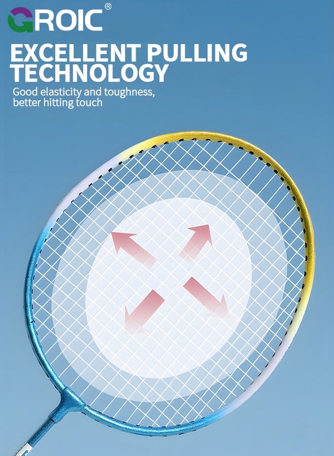 GROIC Badminton Racket Set, Lightweight Professional Badminton Racket Set for Adult and Children, Including 2 Rackets, 3 Shuttlecocks and Carry Bag  - Image 3