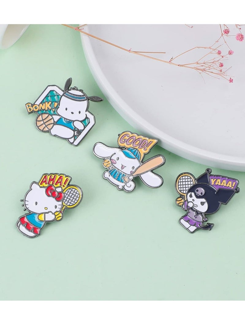 Cute Enamel Cat and Book Pins Set, Kitty Cat Enamel Lapel Pins, Kitty Badges Button Pins, Brooch Pins Cartoon Brooch Pins Lapel Badges for Clothing Bags, Jackets Hats, DIY Accessories - Image 3