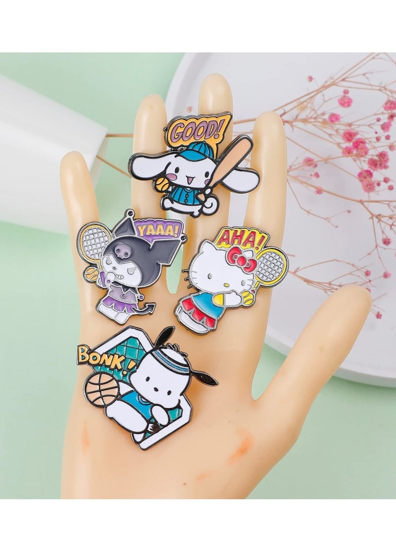 Cute Enamel Cat and Book Pins Set, Kitty Cat Enamel Lapel Pins, Kitty Badges Button Pins, Brooch Pins Cartoon Brooch Pins Lapel Badges for Clothing Bags, Jackets Hats, DIY Accessories - Image 5