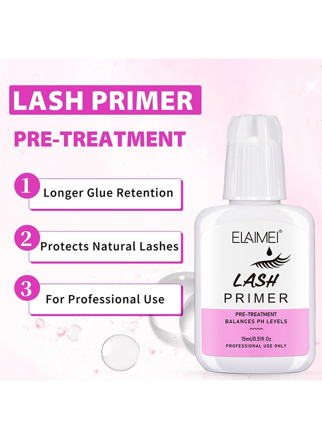 Elaimei Lash Primer, For Eyelash Extension Professional Use Only Easy To Remove Proteins And Oils Enhance Adhesive Strength Of Eyelash Extensions Pre Treatment For Lash Enhancer Primer,15ml - Image 3