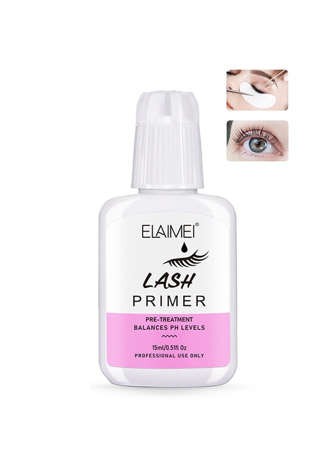 Elaimei Lash Primer, For Eyelash Extension Professional Use Only Easy To Remove Proteins And Oils Enhance Adhesive Strength Of Eyelash Extensions Pre Treatment For Lash Enhancer Primer,15ml - Image 1
