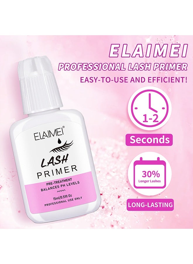 Elaimei Lash Primer, For Eyelash Extension Professional Use Only Easy To Remove Proteins And Oils Enhance Adhesive Strength Of Eyelash Extensions Pre Treatment For Lash Enhancer Primer,15ml - Image 5