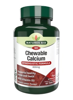 Natures Aid Calcium Chewable 400Mg, 60 Tablets 