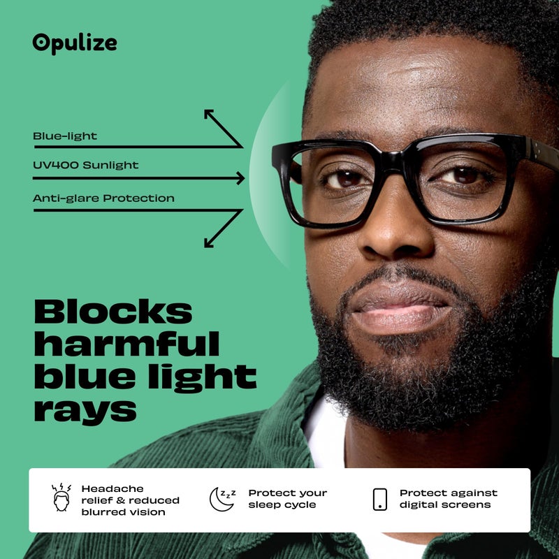 OPULIZE ERA Blue Light Blocking Reading Glasses for Women Men, Oversized Frame with UV400 Protection and Anti-Reflective, Anti-Glare Computer Glasses, Black Brown +2.00 (Pack of 2) - Image 5