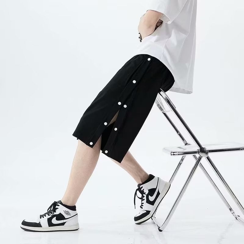 Side-breasted Short Pants for Boys Outer Wear Summer Thin Loose Casual Tooling Fashionable Five-point Sports Basketball Pants - Image 4