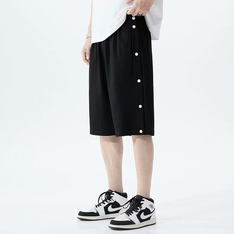 Side-breasted Short Pants for Boys Outer Wear Summer Thin Loose Casual Tooling Fashionable Five-point Sports Basketball Pants - Image 5