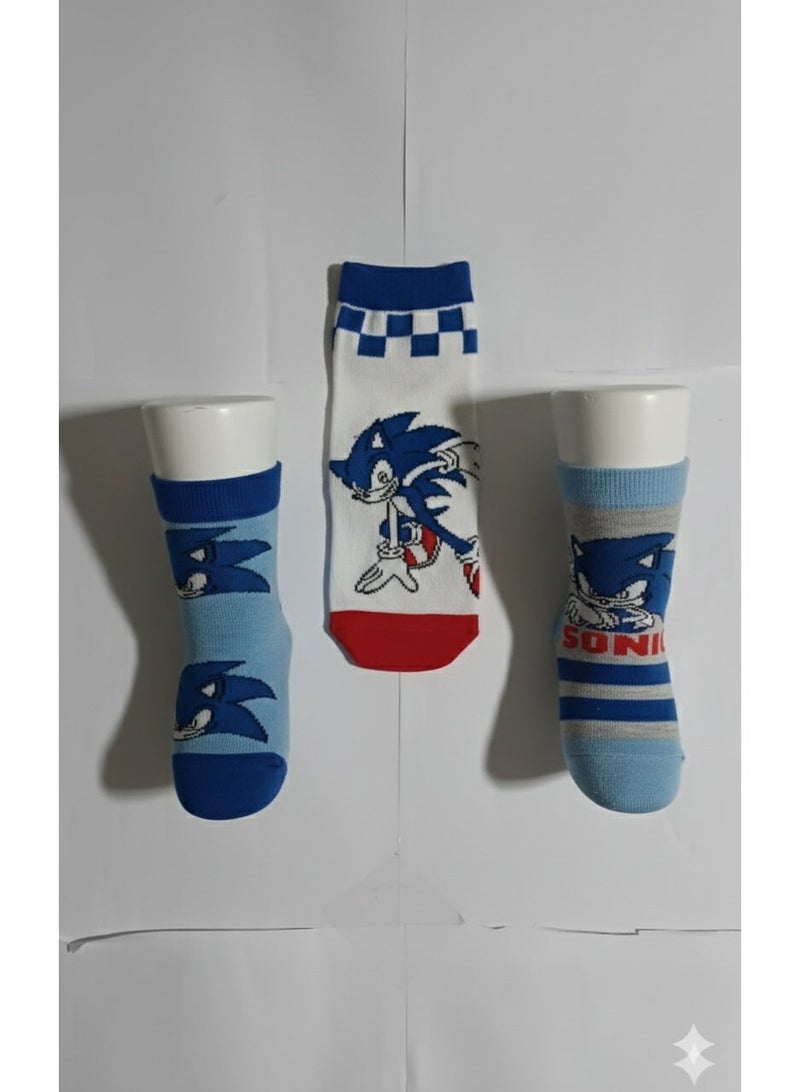 SONIC 3 PAIRS | SONIC ANKLET SOCKS 78% COTTON| 18% POLYESTER | 4% ELASTANE - Image 1