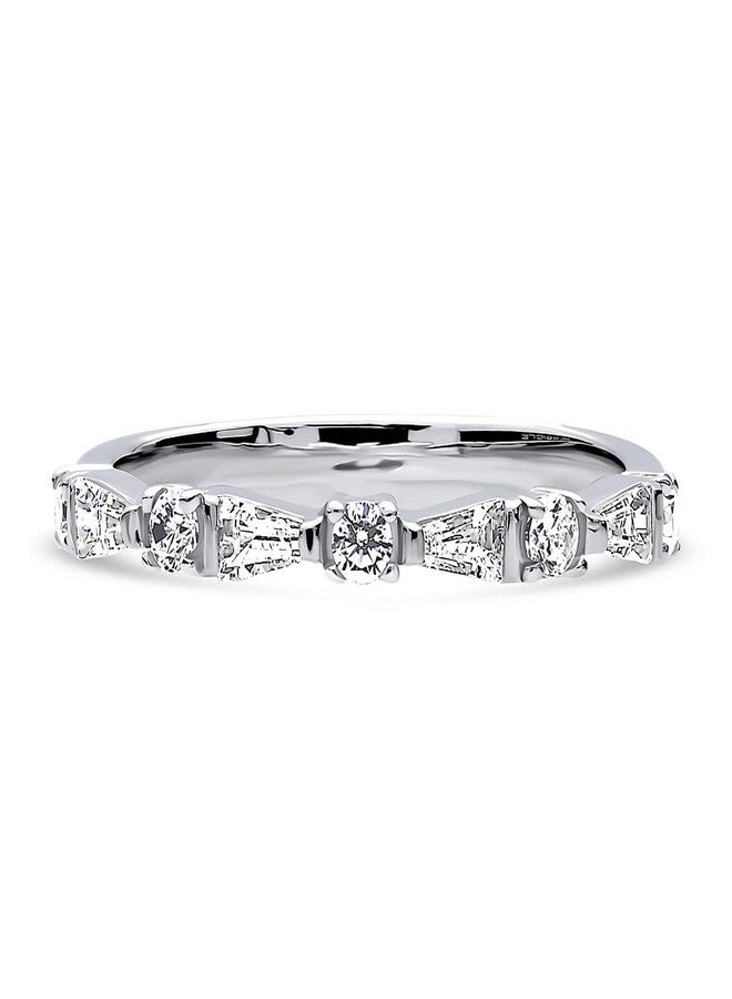 بيركيل خاتم بيريكل من الفضة الإسترلينية بتصميم آرت ديكو، خاتم نصف دائرة للنساء، مرصع بالزركونيا المكعبة - Image 2