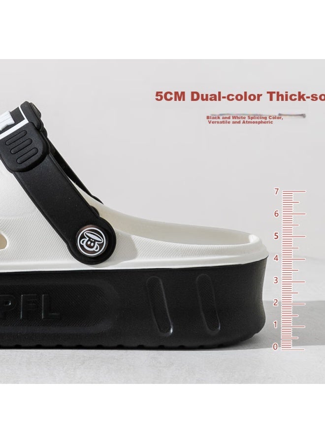 Paul Frank Big Mouth Monkey Hollow Shoes Sandals Men And Women Summer Slippers Outdoor Dual-use Toe Cap Beach Shoes 6081 Light Pink 40-41