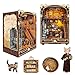 IBOHEYE Book nooks DIY Dollhouse Kit for Adults 3D Stereo Assembly Night Light Sensing Wooden Bookend Jigsaw Building Model Gifts for FamilyFriends Caramel Dreams - Image 2