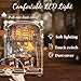 IBOHEYE Book nooks DIY Dollhouse Kit for Adults 3D Stereo Assembly Night Light Sensing Wooden Bookend Jigsaw Building Model Gifts for FamilyFriends Caramel Dreams - Image 4