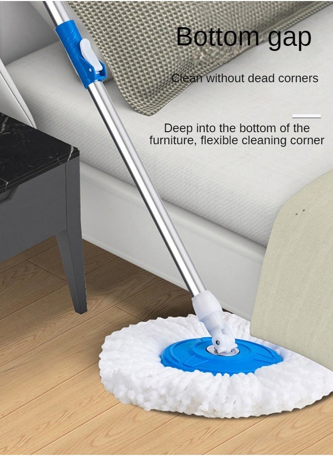 Mop And Bucket Set 360 Degree Spin Rotating Mop With Bucket 2 Microfiber Heads And Adjustable Handle For Home Wooden Floor Cleaning Tools
