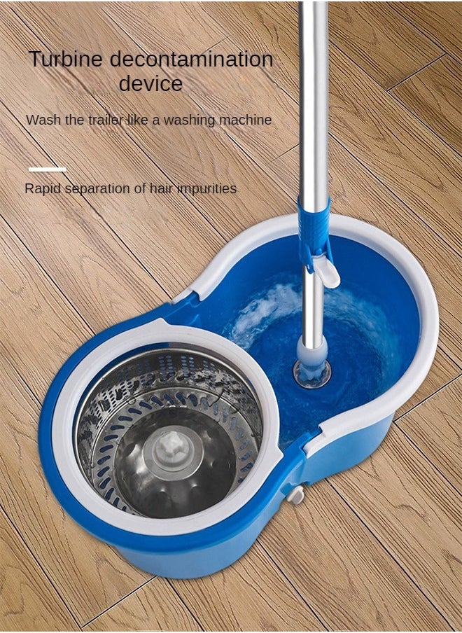 Mop And Bucket Set 360 Degree Spin Rotating Mop With Bucket 2 Microfiber Heads And Adjustable Handle For Home Wooden Floor Cleaning Tools