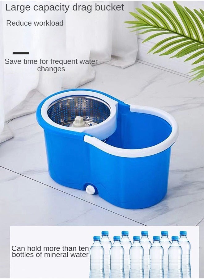 Mop And Bucket Set 360 Degree Spin Rotating Mop With Bucket 2 Microfiber Heads And Adjustable Handle For Home Wooden Floor Cleaning Tools